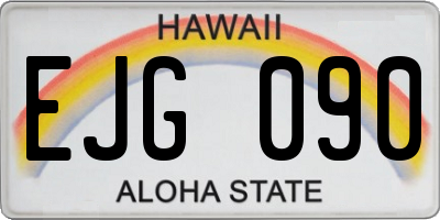 HI license plate EJG090