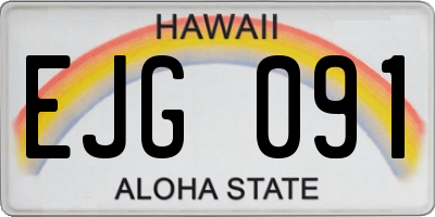 HI license plate EJG091