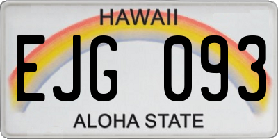 HI license plate EJG093
