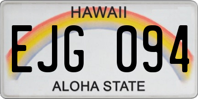 HI license plate EJG094