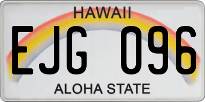 HI license plate EJG096