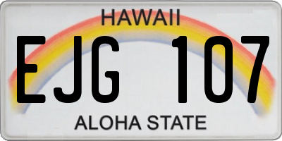 HI license plate EJG107
