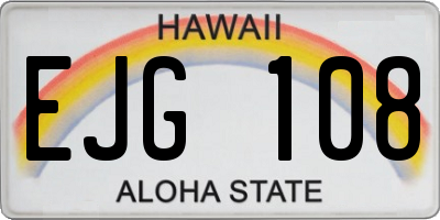 HI license plate EJG108