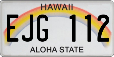 HI license plate EJG112