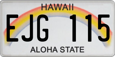 HI license plate EJG115