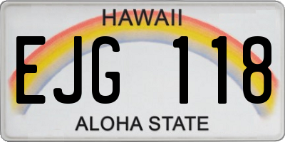 HI license plate EJG118