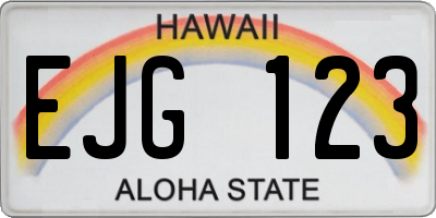 HI license plate EJG123