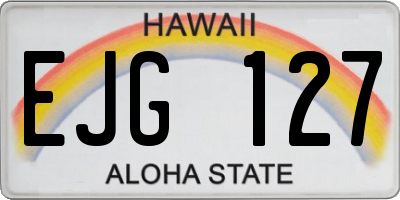 HI license plate EJG127