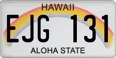 HI license plate EJG131