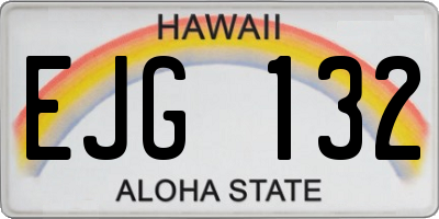 HI license plate EJG132