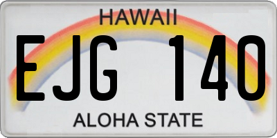 HI license plate EJG140