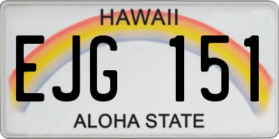 HI license plate EJG151