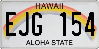 HI license plate EJG154