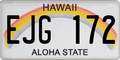 HI license plate EJG172