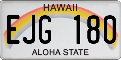 HI license plate EJG180