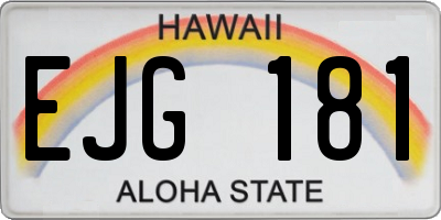 HI license plate EJG181