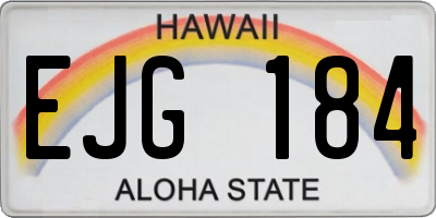 HI license plate EJG184
