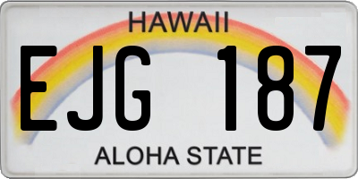 HI license plate EJG187