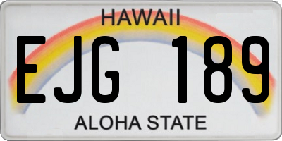 HI license plate EJG189