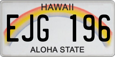 HI license plate EJG196