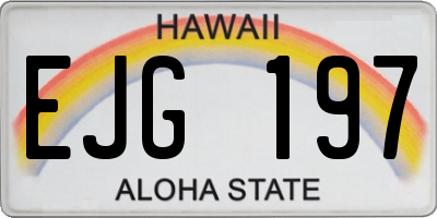HI license plate EJG197