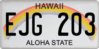 HI license plate EJG203