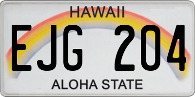 HI license plate EJG204