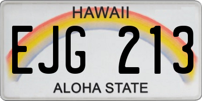 HI license plate EJG213