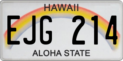 HI license plate EJG214