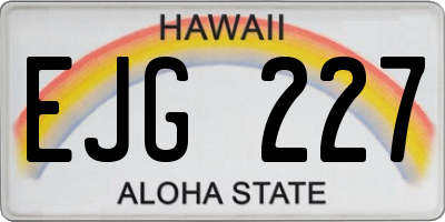 HI license plate EJG227