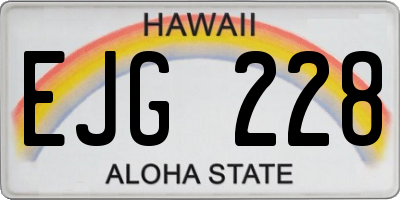 HI license plate EJG228
