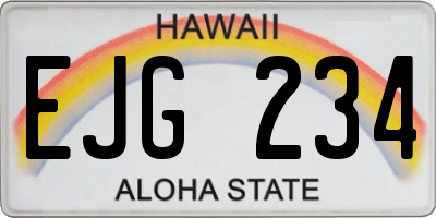 HI license plate EJG234