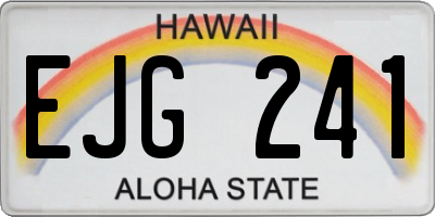 HI license plate EJG241