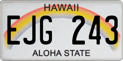 HI license plate EJG243