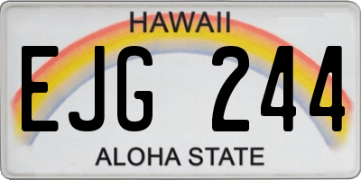 HI license plate EJG244