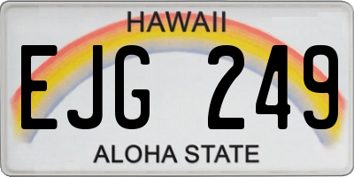 HI license plate EJG249
