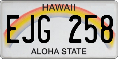 HI license plate EJG258