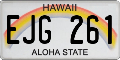 HI license plate EJG261