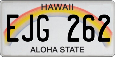 HI license plate EJG262