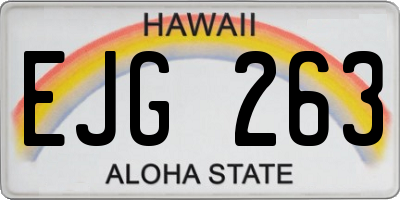 HI license plate EJG263