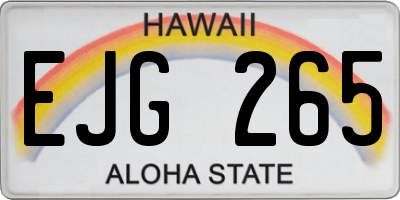 HI license plate EJG265