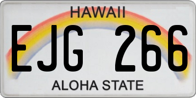 HI license plate EJG266
