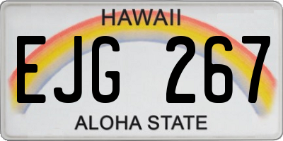 HI license plate EJG267