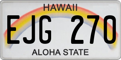 HI license plate EJG270
