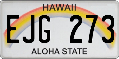 HI license plate EJG273