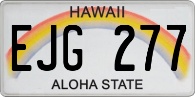 HI license plate EJG277