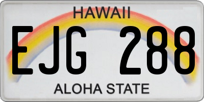 HI license plate EJG288