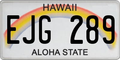 HI license plate EJG289