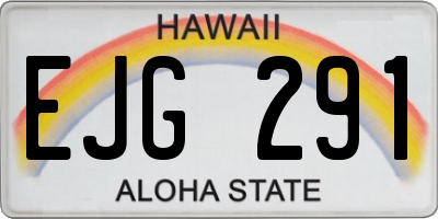 HI license plate EJG291