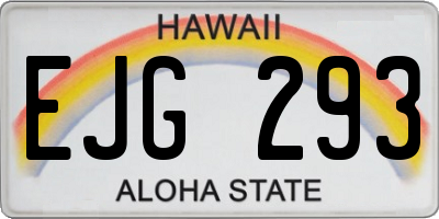 HI license plate EJG293